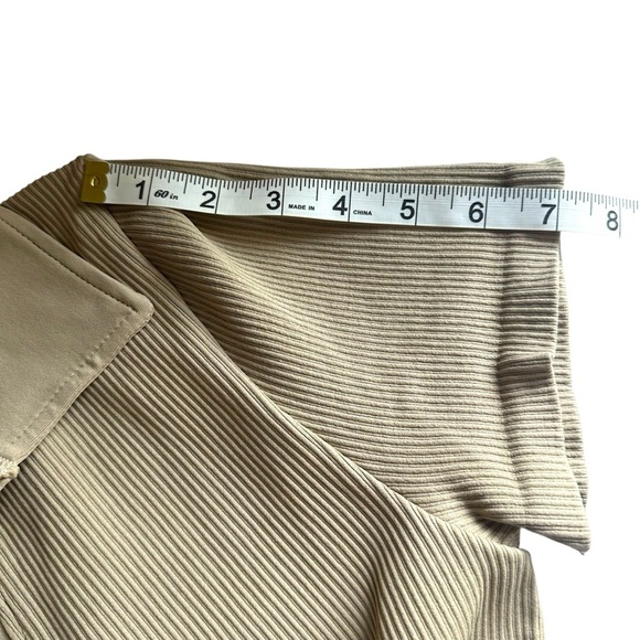 OQQ Women's Tan Collared Ribbed Mini Dress - Size L NWOT - Picture 4 of 7